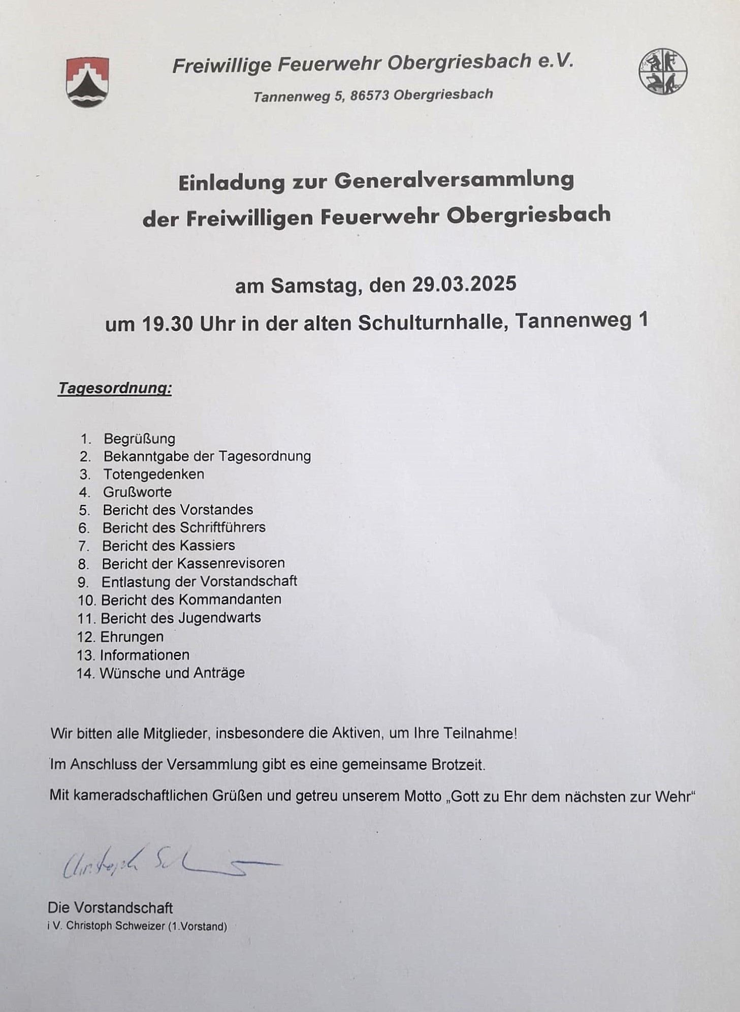 2023 12 30 Einladung Generalversammlung 2024
